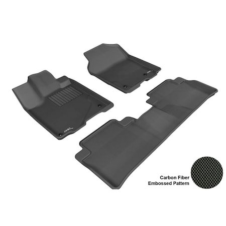 3D Maxpider ACURA RDX 2013-2014 KAGU BLACK R1 R2 Floor Mat L1AC00501509